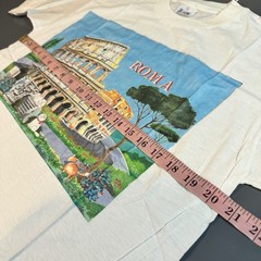 vintage roma rome colosseum t shirt cat art artist italy XL white single stitch