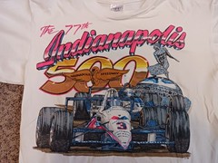 VINTAGE 1993 77th Indianapolis 500 T-Shirt Al Unser Jr Size L Delta USA Made
