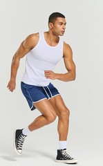 Men’s Ribbed Workout Tank Tops Fitness Muscle Gym Tanks Sleeveless Bodybuildi…