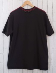 VTG 1990s 90s Y2K Edward Dada Black Leather Applique Skull Embellished Tee Shirt