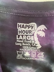 Happy Hour Hand Dyed In Long Beach Essential Purple Tie Dye T Shirt Mens Large