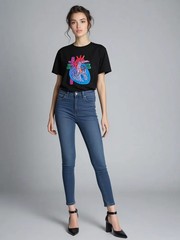 Heart Anatomy Graphic T-Shirt – Premium Ribbed Fabric Nursing Tee for Cardiac