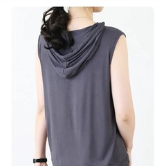 Camiseta Sin Mangas Hombre Con Capucha Color Sólido Casual
