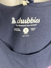 Chubbies Palm Wave Sunset Tank Top Navy Size Small S Graphic Summer Shirt NWT