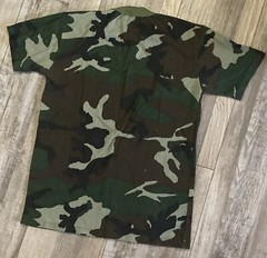 VINTAGE Ace Sportswear Camo T Shirt Short Sleeve Hunting Single Stitch Pocket L