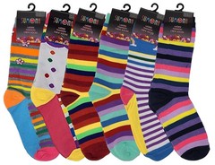 Sumona 6 Pairs Women Colorful Fancy Design Soft & Stretchy Novelty Crew Socks…