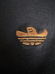 Adidas Shmoofoil Men’s Large Short Sleeve T-Shirt Black W/ Orange Trefoil ghost