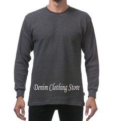 New PROCLUB Men’s Heavyweight THERMAL Top Long Sleeve Shirts Waffle Solid S-5XL