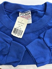 NOS Vintage 90s PLUMA Heavyweight 100% Cotton Blue Long Sleeve T Shirt XXL USA