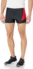 Muscle Alive Mens Bodybuilding Shorts Tights Medium, Plain Black and Red