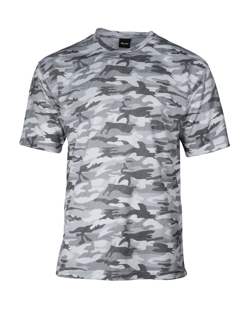T-Shirt Mesh Mens Outdoor Breathable Net Tactical Camping Urban Camo City Black