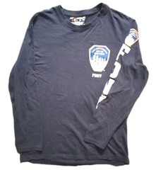 Vintage Y2K New York Fire Dpt Brooklyn Vertical Blue Long Sleeve TShirt Men’s M