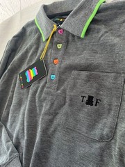 Nwt Teddy Fresh Long Sleeve Polo Shirt Gray Size M