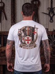 Knights Crusader Cross T-Shirt Deus Vult Soft Polyester Spandex Templar Tee