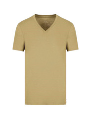 Armani Exchange Men’s Basic Pima V Neck Short Sleeve Tee Khaki M