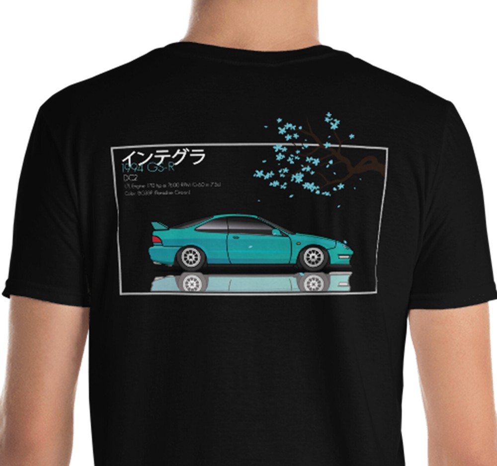 Made to Order Unisex 1994 Acura Intega DC2 GSR JDM Graphic T-Shirt With Specs