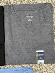 New George 3-PACK Men’s V-Neck T-shirt Tee Moisture Wicking Size 46-48 XL (G7)
