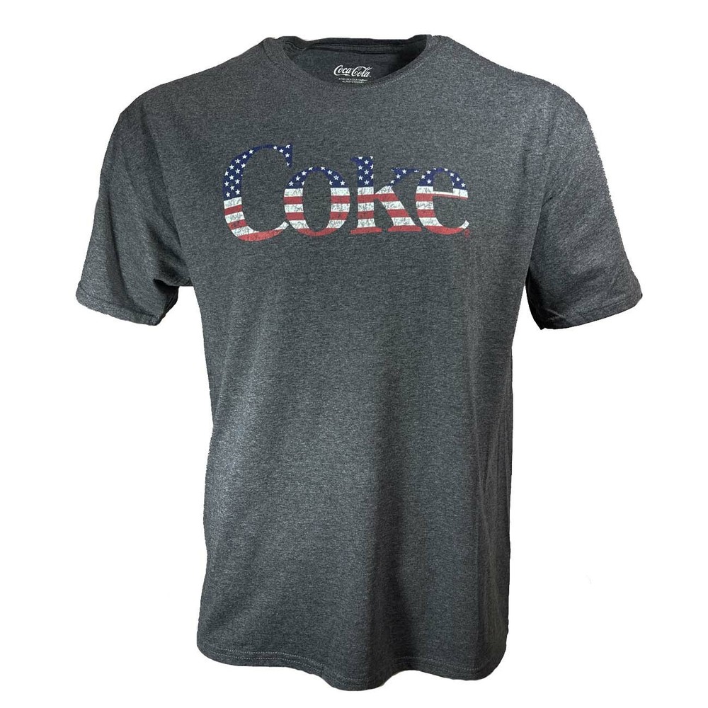 Unisex T-shirt -Coca Cola -USA flag -by Classic Retro Design heather Gray