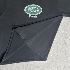Vintage 90s/Y2K Beer Lover Land Rover Parody Namibia Faded Black Tee Boxy Medium