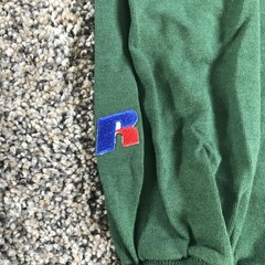 Vintage Russell Athletic Shirt Mens Large Forest Green Long Sleeve Crew Cotton