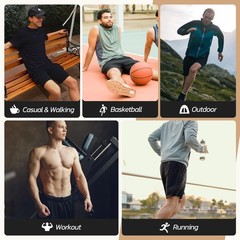 BOOJO 3 Pack Gym Basketball Mens Shorts – Large, 1-black/Dark Grey/Navy Blue