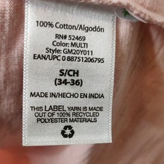 George size S(34-36) men’s t-shirt pink with blue/white stripes crew neck pocket
