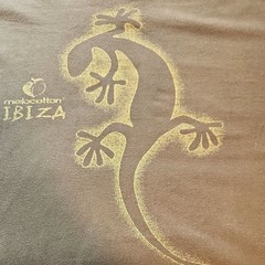 Sols Melocotton Design Olive Green Short Sleeve Tee Ibiza Lizard Design Size XL