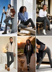 Fleece Lined Pants Women Straight Leg Yoga Leggings Winter Warm Pants with Po…