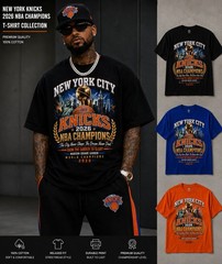 Knicks Locker Room Championship 2026 Blue Orange Fan Tee