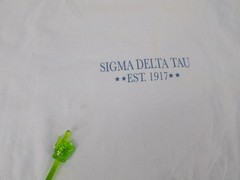 Comfort Colors T-Shirt Men’s Blue M 39.75″ chest,Sigma Delta Tau American Flag