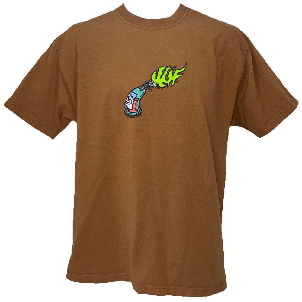 HUF Y2K Skater Graffiti T-Shirt Sz L Graphic Print Streetwear Molotov Logo 2002