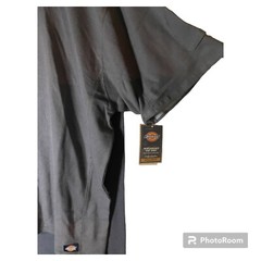 3XL Dickies Performance Knit Media Pocket Short Sleeve Gray V Neck Shirt 65-35