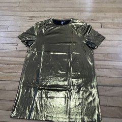 ASOS Shiny Gold Shirt Adult S Metallic Bright Shiny Disco 1970s NY Club Scene
