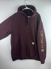 Carhartt Loose Fit Men’s XL Maroon Spring 2025 Cotton Blend Hoodie Sweatshirt