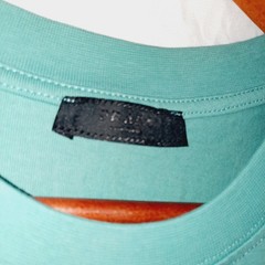PRADA T-Shirt [Mens L] Teal Embroidered Red Made In Italy CLEAN!