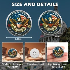 United States 250th Anniversary Lapel Pin Glass 1776–2026 Patriotic