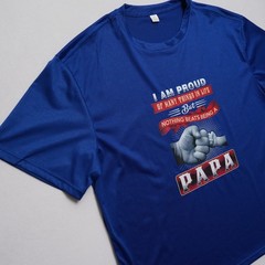 Papa Graphic T Shirt Mens 1XL Blue Fathers Day Dad Gift Fist Bump Tee