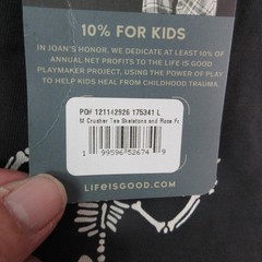 Life Is Good Shirt Mens L Black Skeleton Graphic Crew Neck Tagless NWT