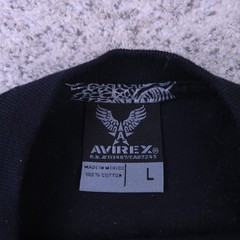 Avirex T-Shirt Mens Large Short Sleeve Graphic Tee AOP Metallic Silver Logo