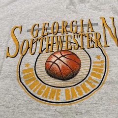 Vintage Georgia Southwestern Hurricane Basketball Graphic Tee Gray XL