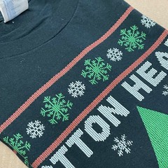 Port & Company Elf Sz S Christmas Sweater 100% Cotton Screen Print Ninny Muggins