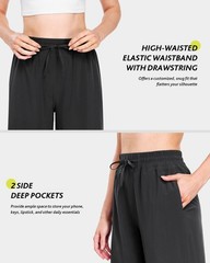 CAMPSNAIL Wide Leg Pants Women 25″/29″ Casual Summer Capri Sweatpants Lightw…