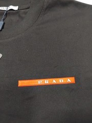 Brand New Prada Milano Red Logo Men’s 100% Cotton Short Sleeve Tshirt Top Size L