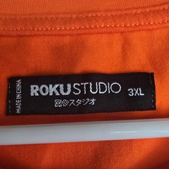 Roku Studio T-Shirt Mens 3XL Orange Embroidered Bear Patch Streetwear Tee