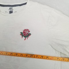 MBX Premium Goods Men’s White Rose Snake Graphic T-Shirt Size Large Short Sleeve