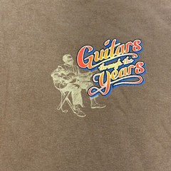 Vtg Gildan Guitars Through The Years Tshirt Sz L Large Double Sided Graphic