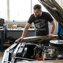 Mens Still Plays With Blocks T shirt Funny Car Mechanic Racing Garage Graphic
