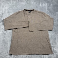Kuhl Shirt Mens XL Brown Konflikt Henley Waffle Knit Thermal Hiking Hiker