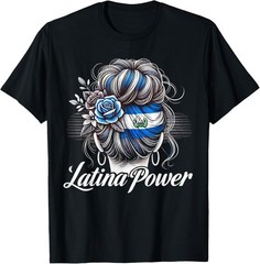 Hispanic Heritage Month Latina Power El Salvador Flag Women T-Shirt