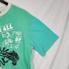HUGE Fashion Exchange Men’s MED Aqua Graffiti King Savage Graphic T-Shirt Cotton